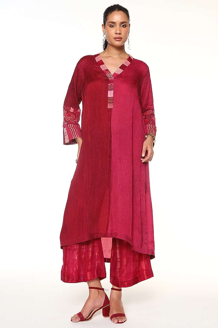 Raspberry Pink Habutai Silk Tunic by Capisvirleo at Pernia's Pop Up Shop