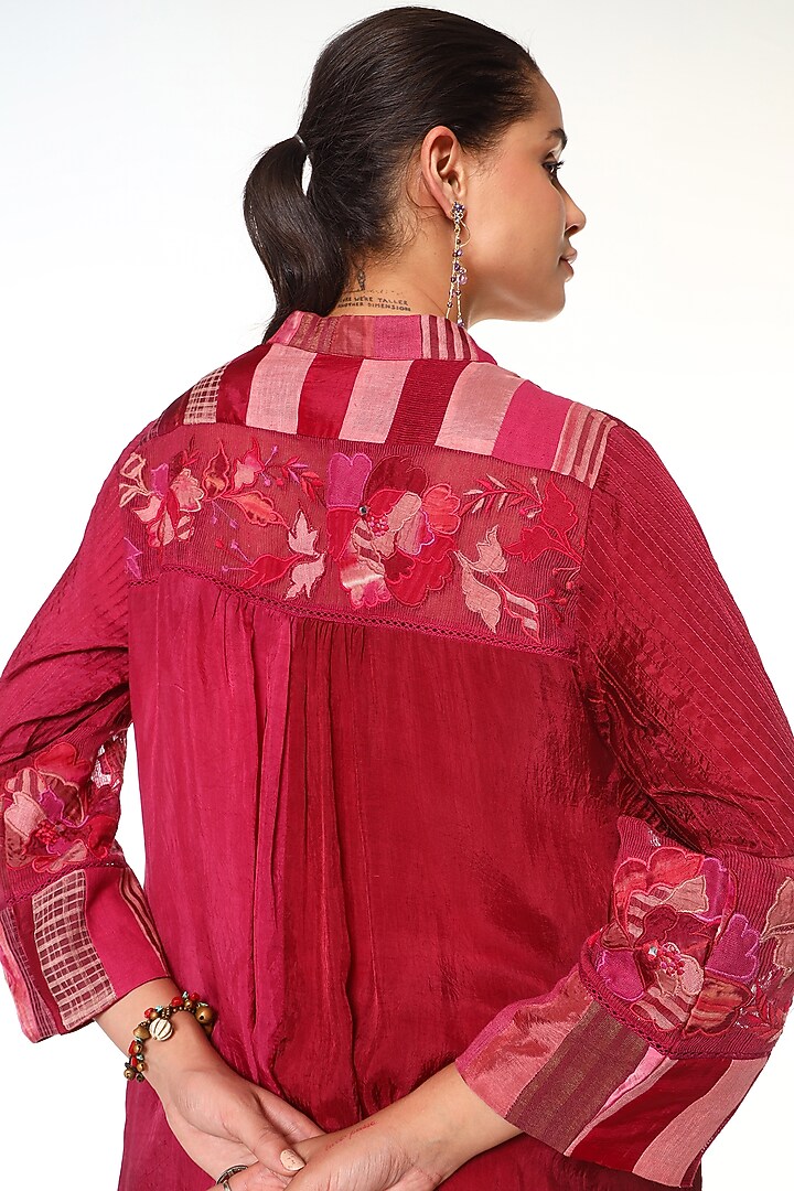 Raspberry Pink Habutai Silk Tunic by Capisvirleo at Pernia's Pop Up Shop