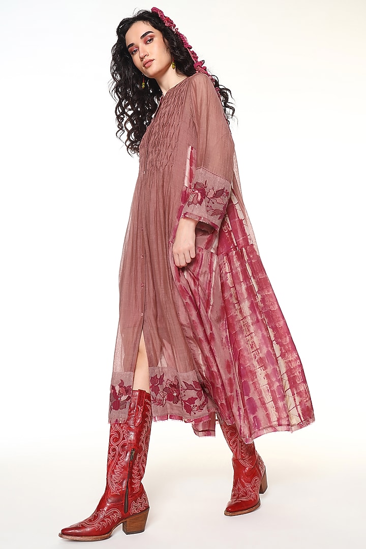 Powder Pink Habutai Silk Hand Embroidered Cocktail Dress by Capisvirleo at Pernia's Pop Up Shop
