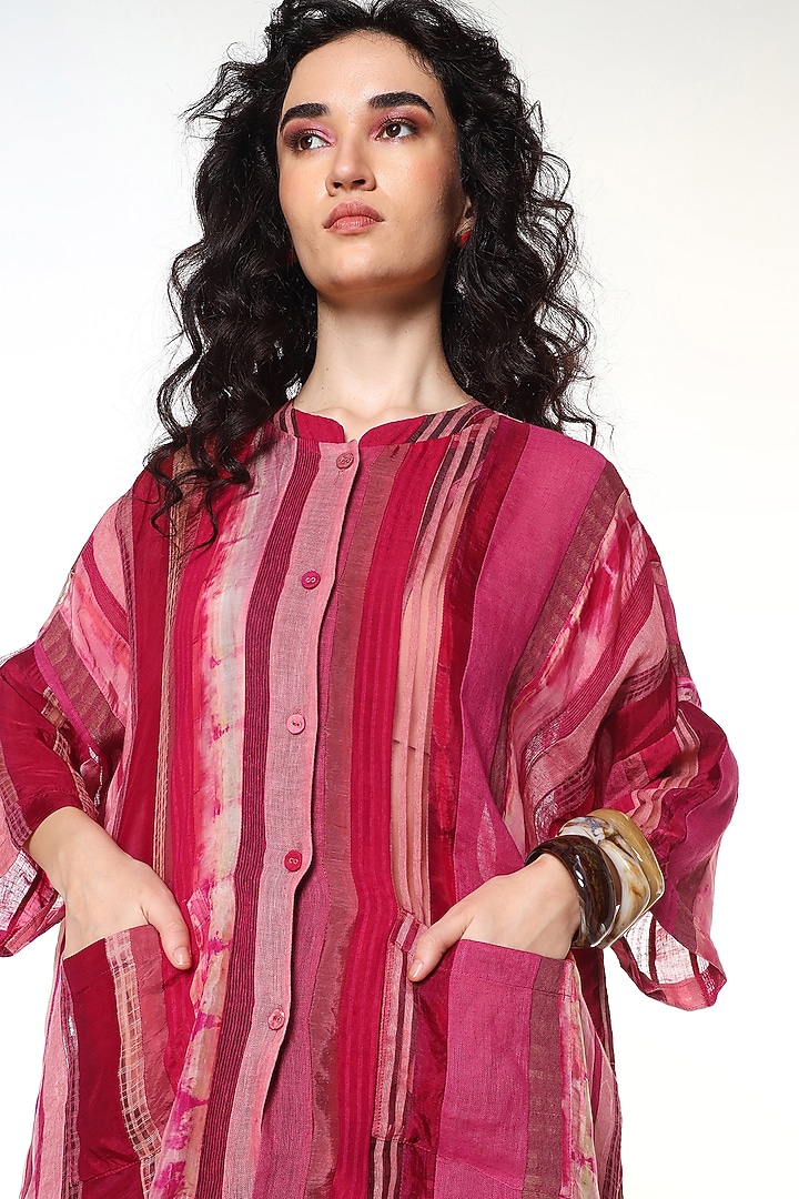 Ruby Pink Habutai Silk Shirt by Capisvirleo at Pernia's Pop Up Shop