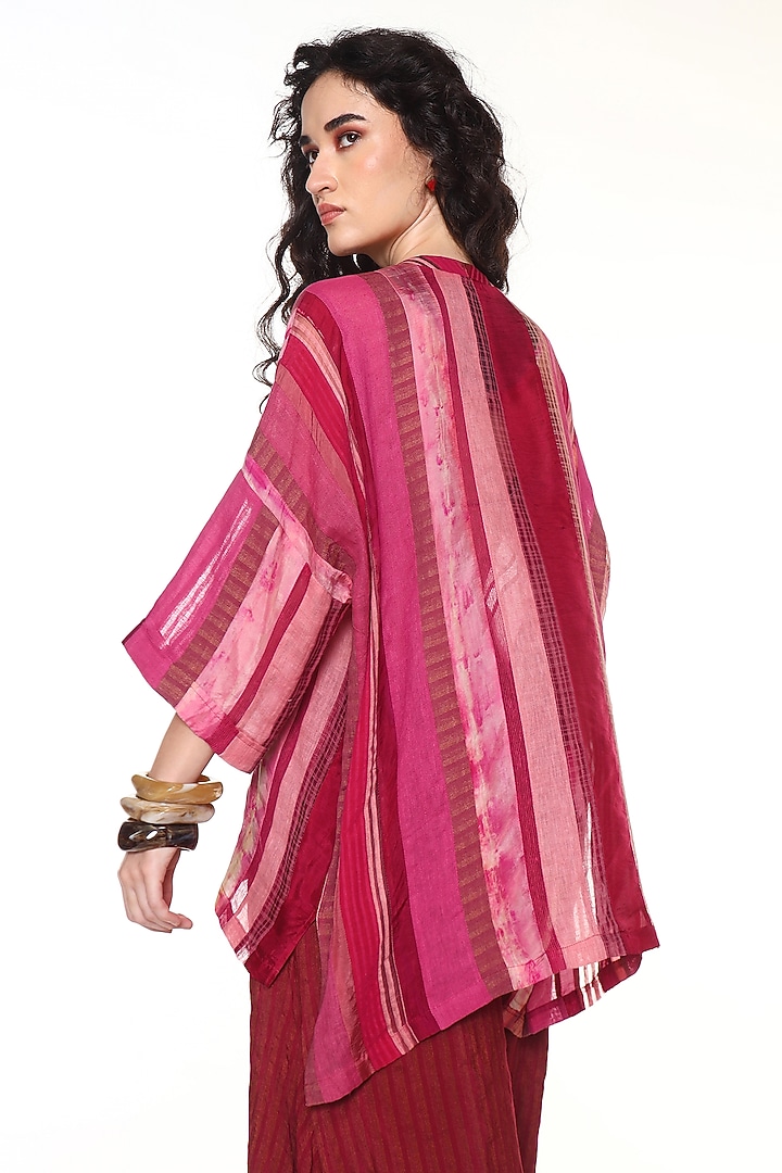 Ruby Pink Habutai Silk Shirt by Capisvirleo at Pernia's Pop Up Shop
