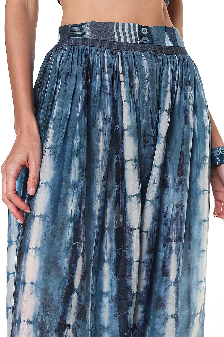 Ocean Blue Habutai Silk Tie-Dye Balloon Pants by Capisvirleo at Pernia's Pop Up Shop
