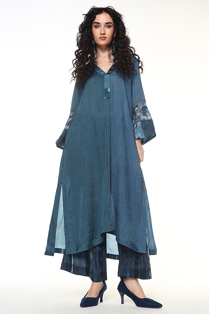 Ocean Blue Habutai Silk Tunic by Capisvirleo at Pernia's Pop Up Shop