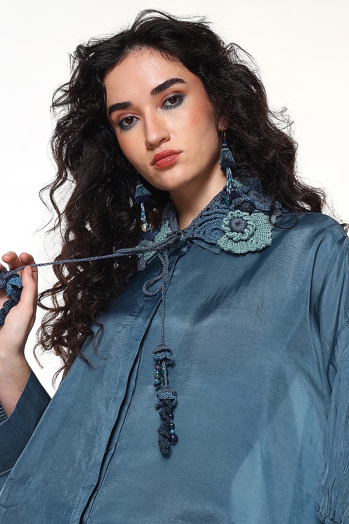 Dusty Blue & Ocean blue Habutai Silk Co-Ord Set by Capisvirleo at Pernia's Pop Up Shop