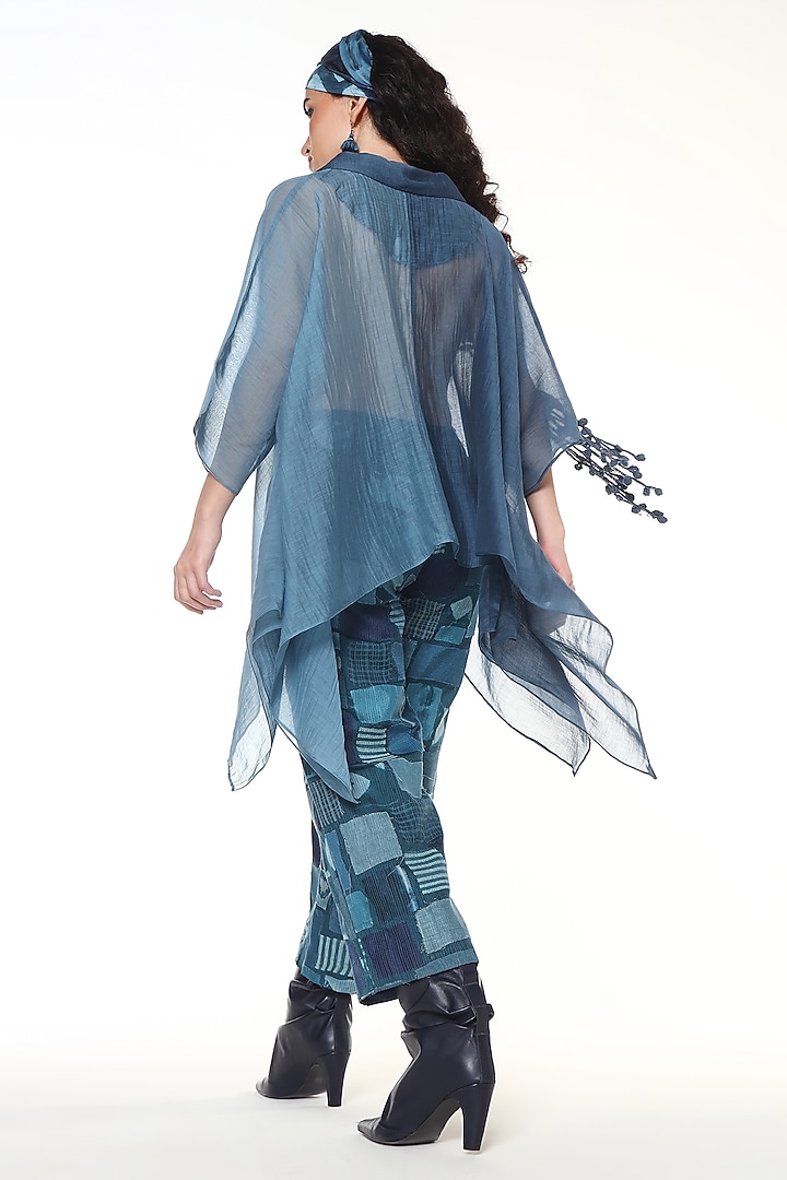 Dusty Blue & Topaz Blue Habutai Silk Co-Ord Set by Capisvirleo at Pernia's Pop Up Shop