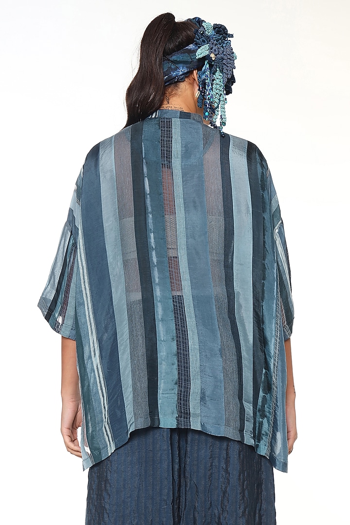 Topaz Blue & Midnight Blue Jute Line Co-Ord Set by Capisvirleo at Pernia's Pop Up Shop