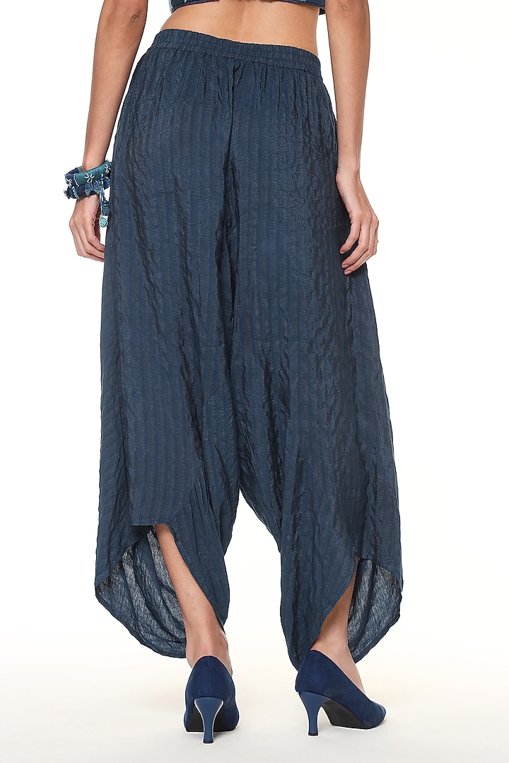 Midnight Blue Jute Linen Calypso Pants by Capisvirleo at Pernia's Pop Up Shop