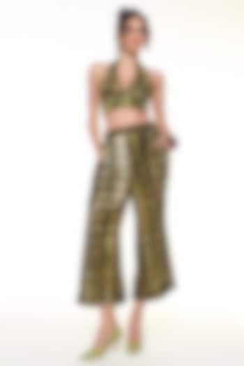 Green Moss Habutai Silk Tie-Dye Helio Pants by Capisvirleo at Pernia's Pop Up Shop
