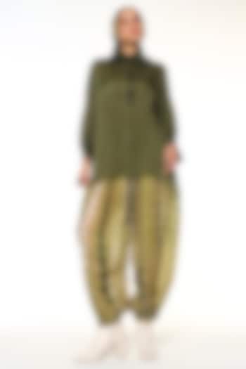 Olive & Moss Green Habutai Silk Co-Ord Set by Capisvirleo at Pernia's Pop Up Shop