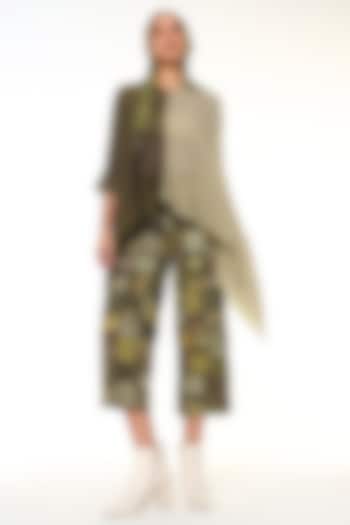 Moss Green Habutai Silk Patchwork Co-Ord Set by Capisvirleo at Pernia's Pop Up Shop