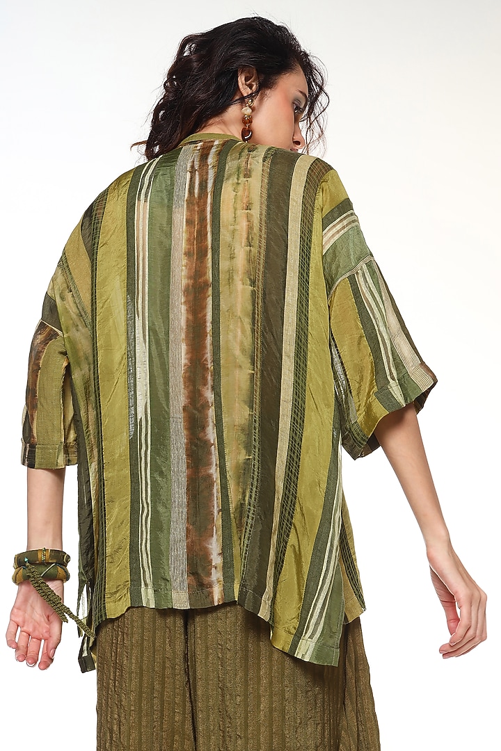 Sapphire Green Habutai Silk Shirt by Capisvirleo at Pernia's Pop Up Shop