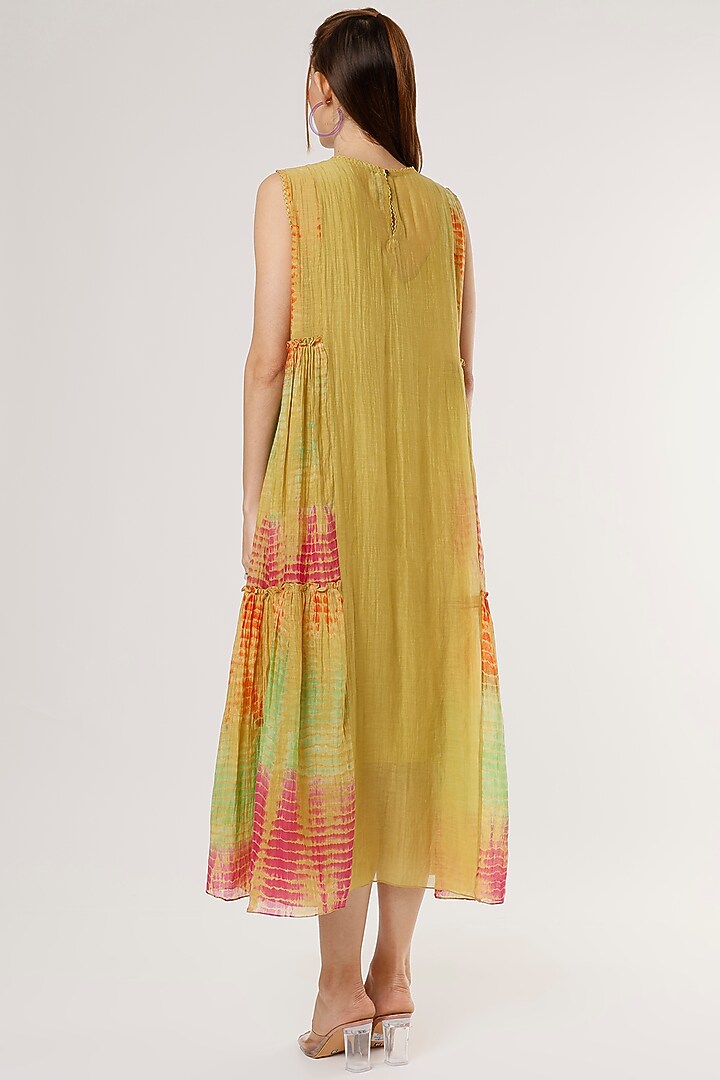 Mustard Printed Flared Vacation Dress by Capisvirleo at Pernia's Pop Up Shop