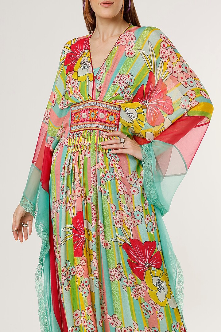 Multi-Coloured Floral Printed Kaftan by Capisvirleo at Pernia's Pop Up Shop