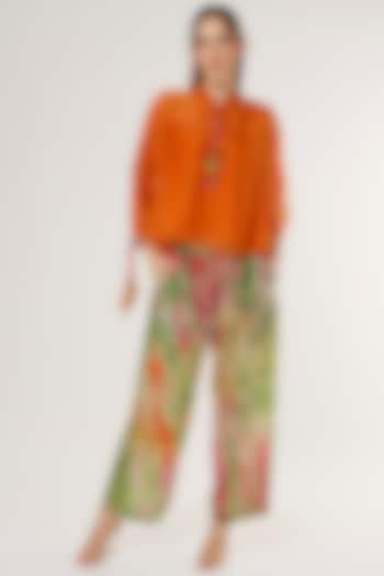 Green Tie-Dye Printed Pant Set by Capisvirleo at Pernia's Pop Up Shop