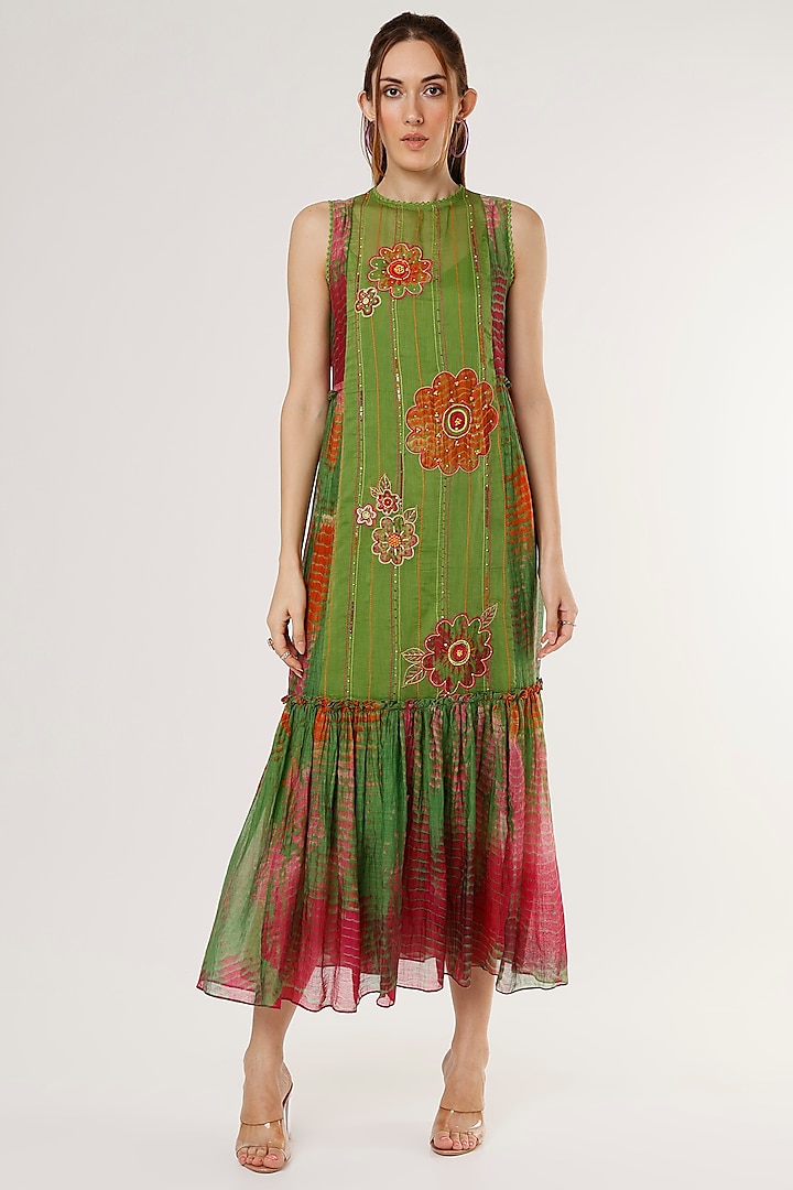 Mehendi Green Printed Dress by Capisvirleo