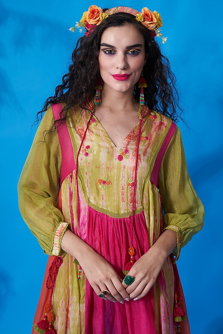 Lime Hand Embroidered Cocktail Dress by Capisvirleo at Pernia's Pop Up Shop