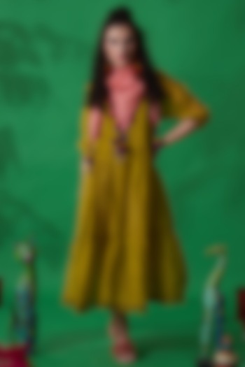 Olive Embroidered Flared Vacation Dress by Capisvirleo at Pernia's Pop Up Shop