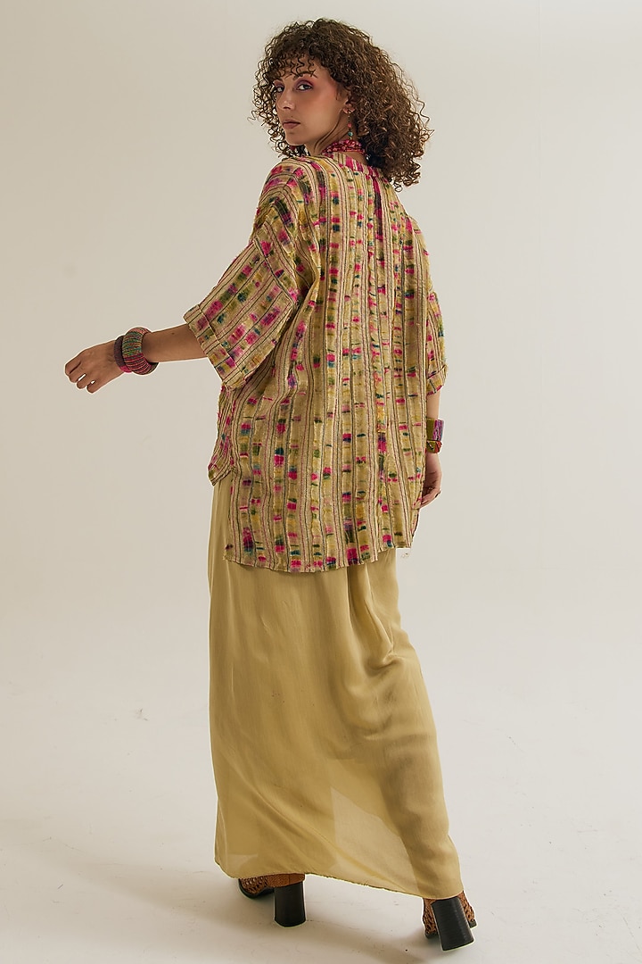 Ecru Cotton Silk Skirt by Capisvirleo at Pernia's Pop Up Shop