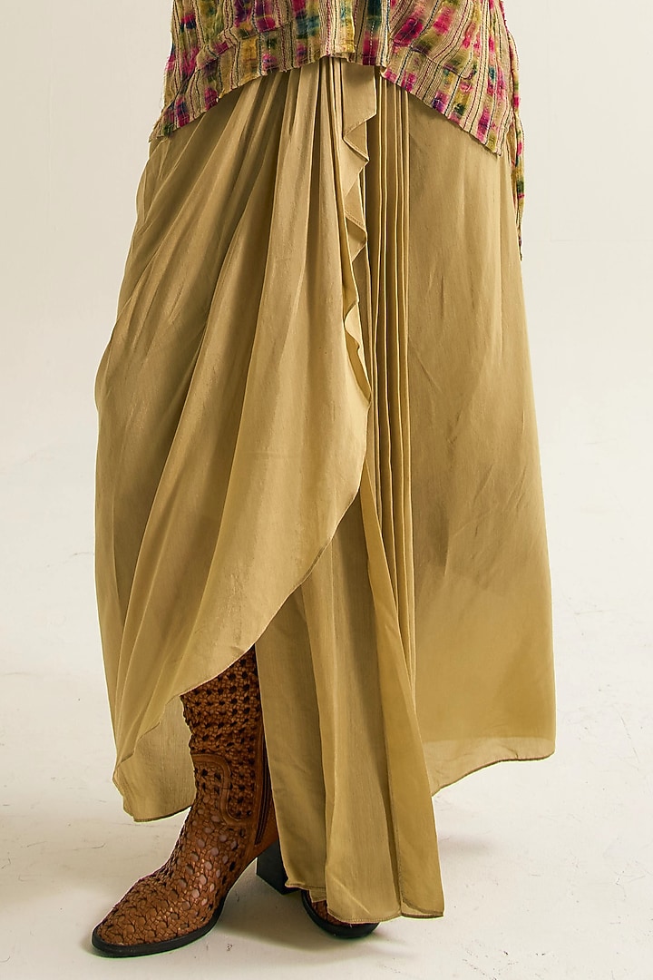 Ecru Cotton Silk Skirt by Capisvirleo at Pernia's Pop Up Shop