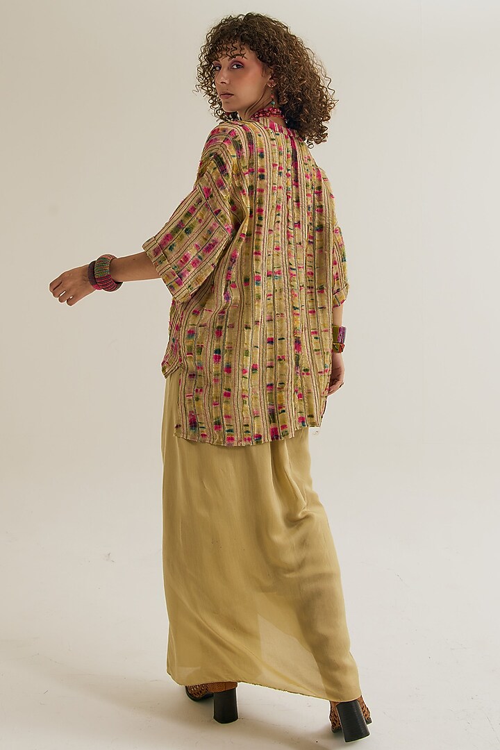 Ecru Cotton Jute & Silk Thread Work Co-Ord Set by Capisvirleo at Pernia's Pop Up Shop