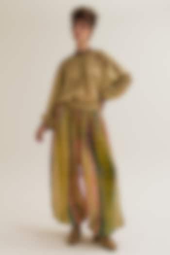 Ecru Habutai Silk Tie-Dyed Pant by Capisvirleo at Pernia's Pop Up Shop