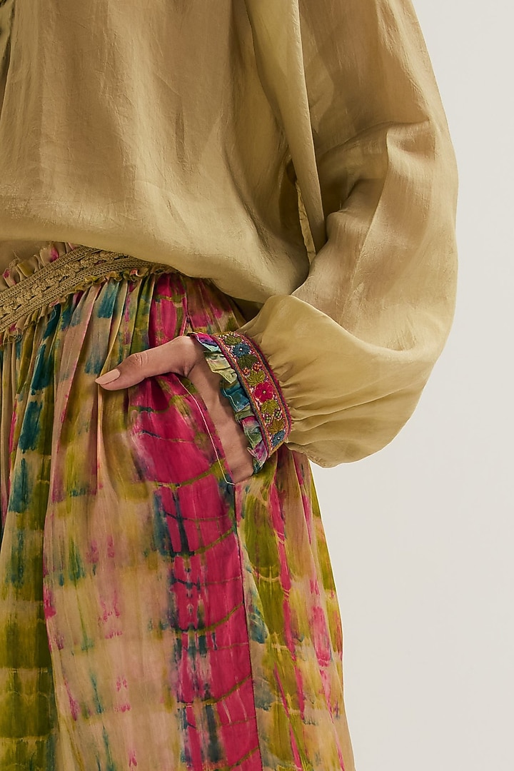 Ecru Habutai Silk Threadwork Co-Ord Set by Capisvirleo at Pernia's Pop Up Shop