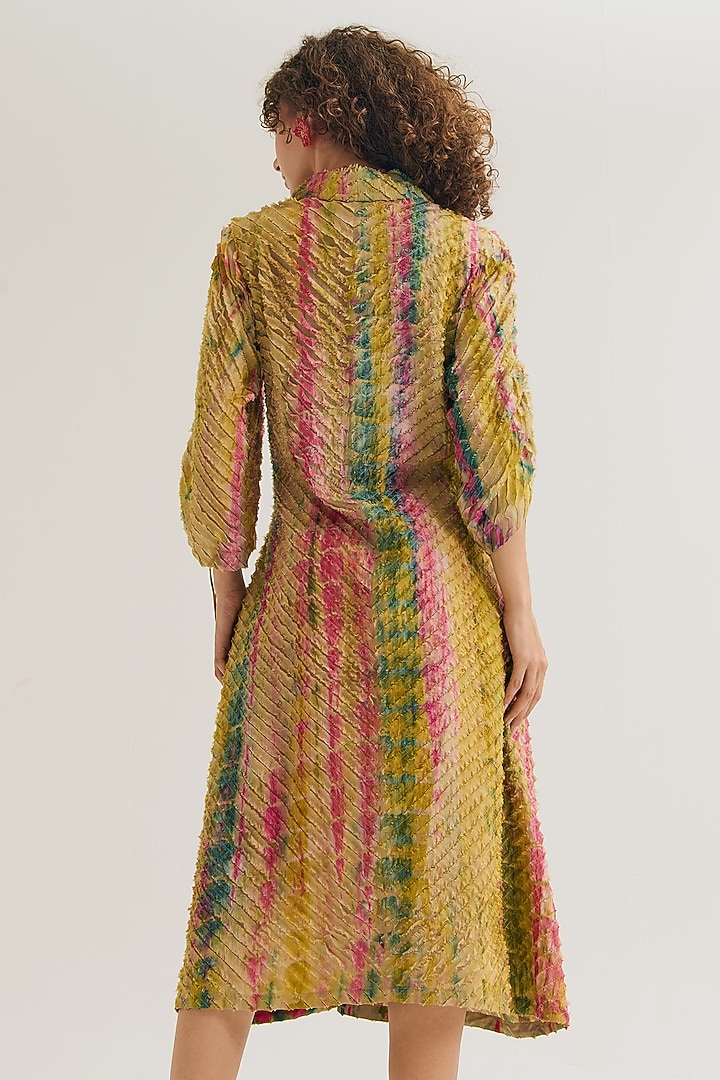 Ecru Cotton Silk Tie-Dyed A-Line Vacation Dress  by Capisvirleo at Pernia's Pop Up Shop