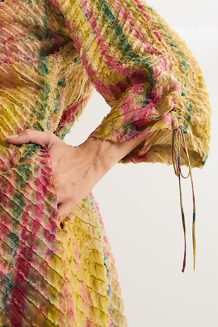 Ecru Cotton Silk Tie-Dyed A-Line Vacation Dress  by Capisvirleo at Pernia's Pop Up Shop