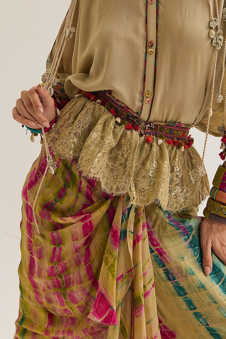 Ecru Chantilly Lace Hand Embroidered Belt by Capisvirleo at Pernia's Pop Up Shop