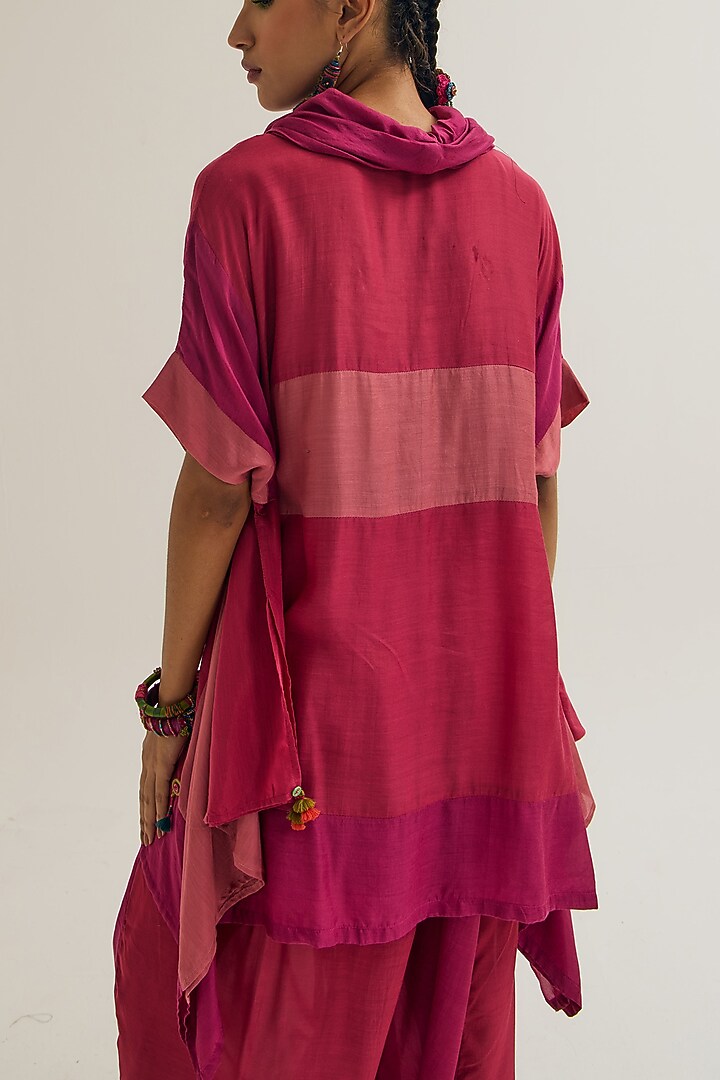 Fuchsia & Peach Cotton Silk Co-Ord Set by Capisvirleo at Pernia's Pop Up Shop