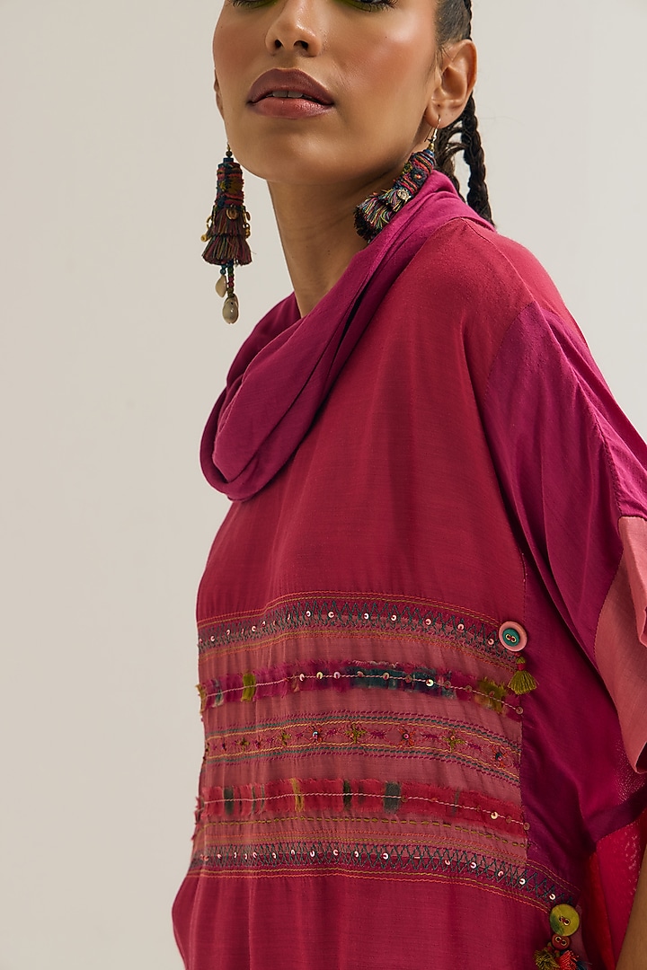 Fuchsia & Peach Cotton Silk Co-Ord Set by Capisvirleo at Pernia's Pop Up Shop