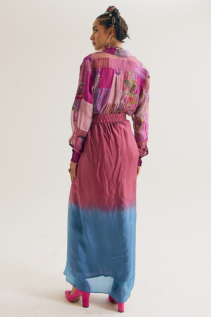 Lavender & Blue Habutai Silk Ombre Skirt by Capisvirleo at Pernia's Pop Up Shop