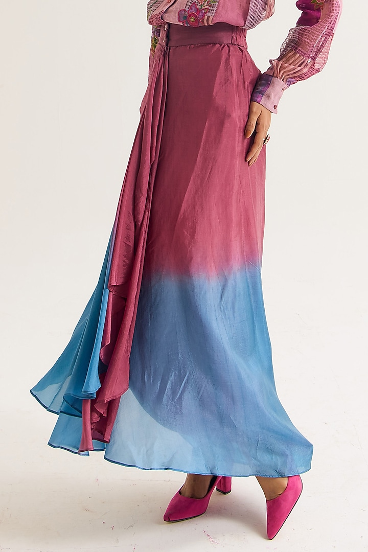 Lavender & Blue Habutai Silk Ombre Skirt by Capisvirleo at Pernia's Pop Up Shop