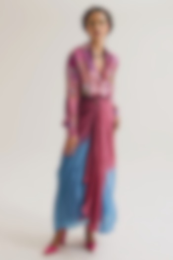 Lavender & Blue Linen Skirt Set by Capisvirleo at Pernia's Pop Up Shop