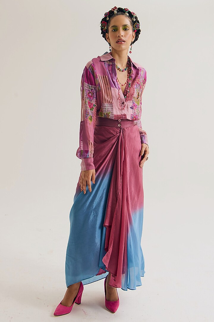 Lavender & Blue Linen Skirt Set by Capisvirleo at Pernia's Pop Up Shop