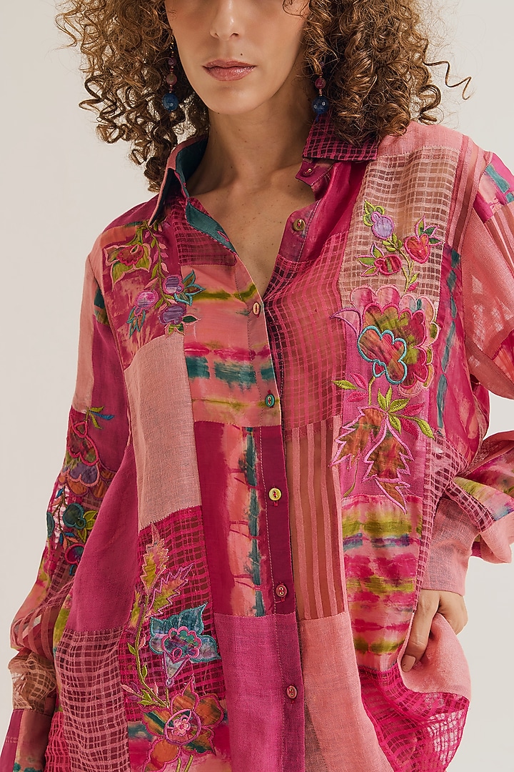 Fuchsia & Orange Habutai Silk Skirt Set by Capisvirleo at Pernia's Pop Up Shop