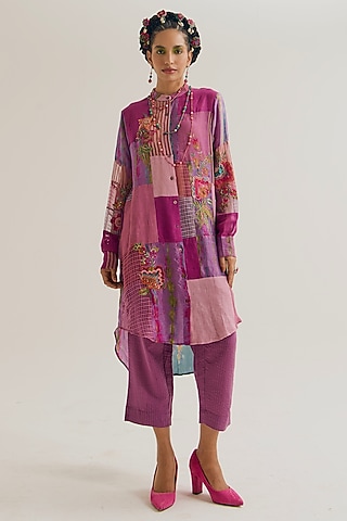 Lavender Linen Patchwork Shirt by Capisvirleo