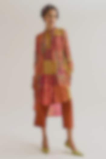 Rust Linen Patchwork Shirt by Capisvirleo at Pernia's Pop Up Shop