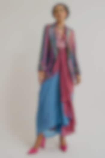 Lavender & Blue Habutai Silk Embroidered Blazer by Capisvirleo at Pernia's Pop Up Shop