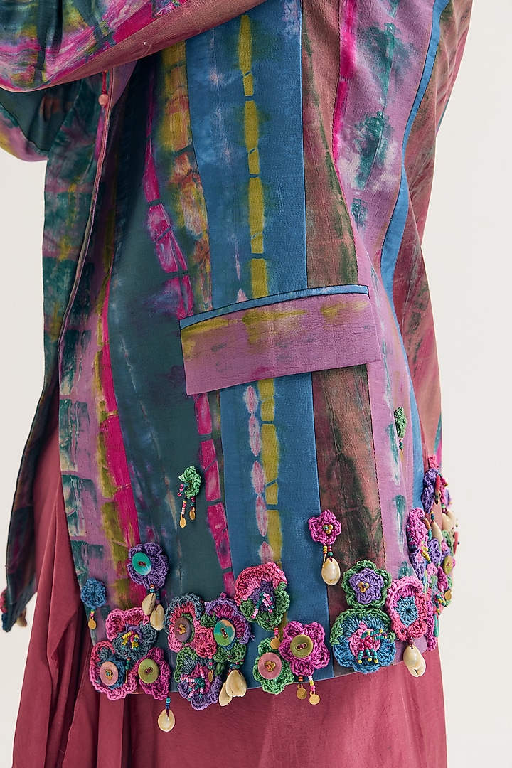 Lavender & Blue Habutai Silk Embroidered Blazer by Capisvirleo at Pernia's Pop Up Shop