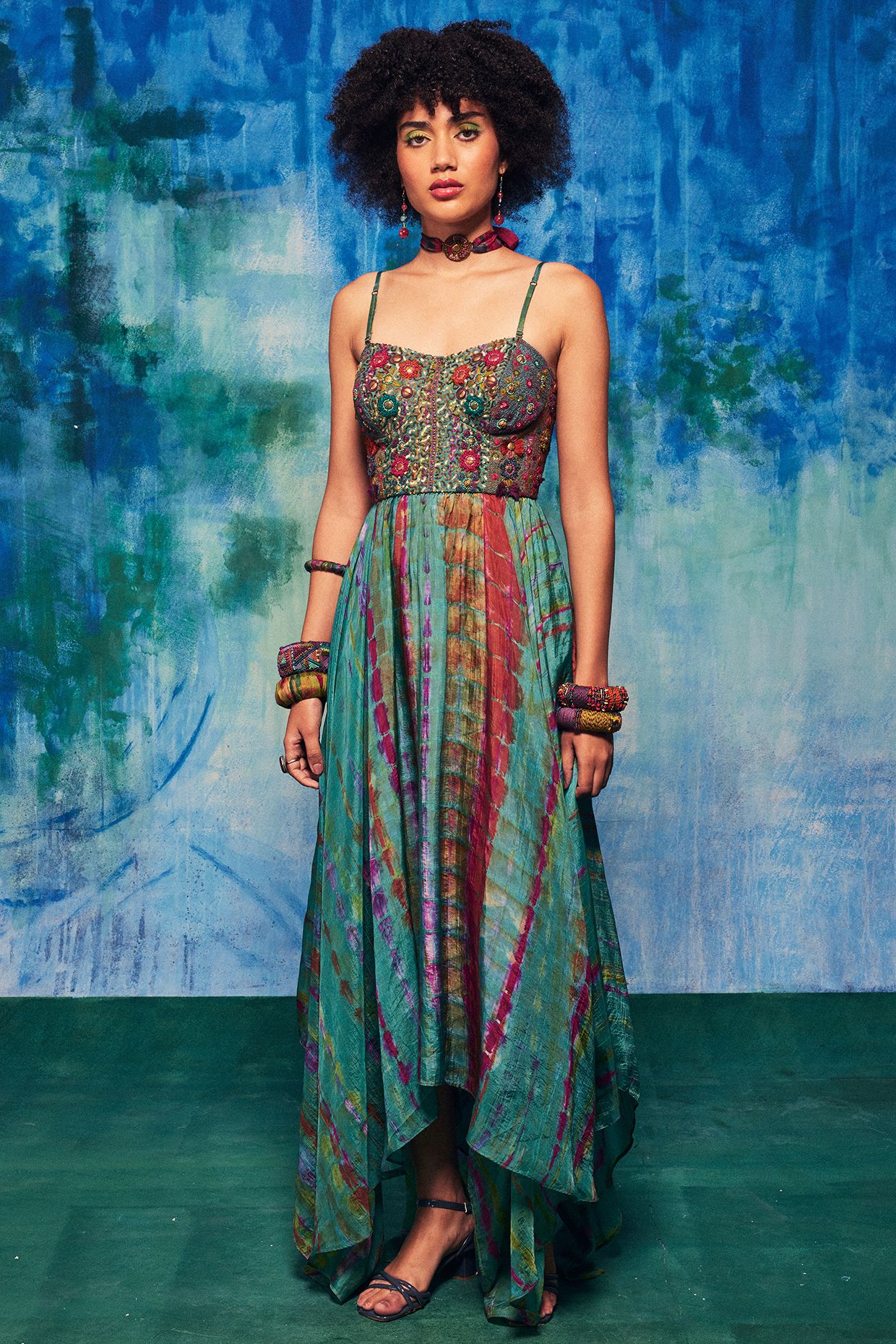 Western turquoise dress top