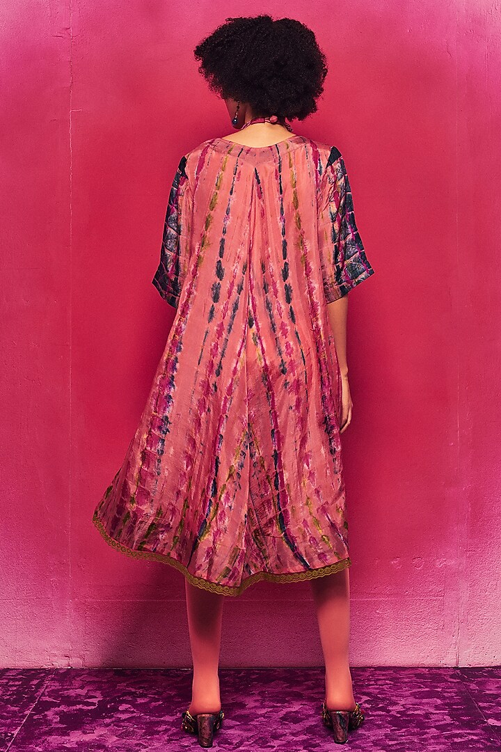 Peach Silk Tie-Dyed A-Line Vacation Dress by Capisvirleo at Pernia's Pop Up Shop