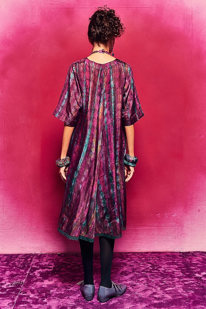 Purple Silk Tie-Dyed A-Line Vacation Dress by Capisvirleo at Pernia's Pop Up Shop