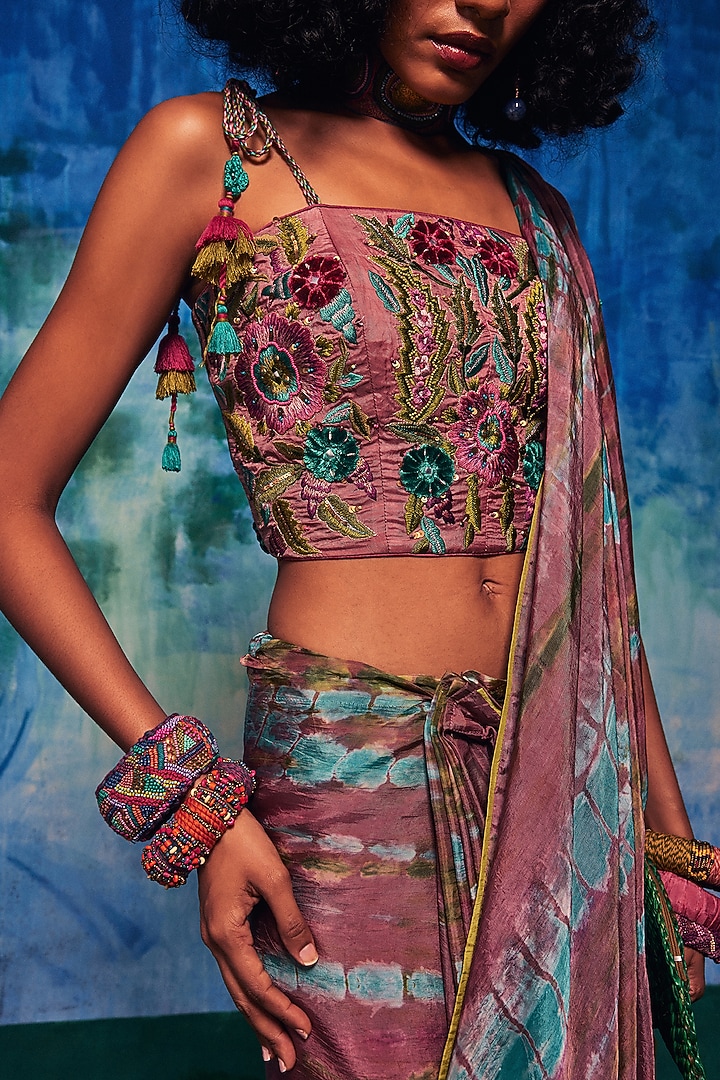 Multi-Colored Silk Embroidered Blouse by Capisvirleo at Pernia's Pop Up Shop