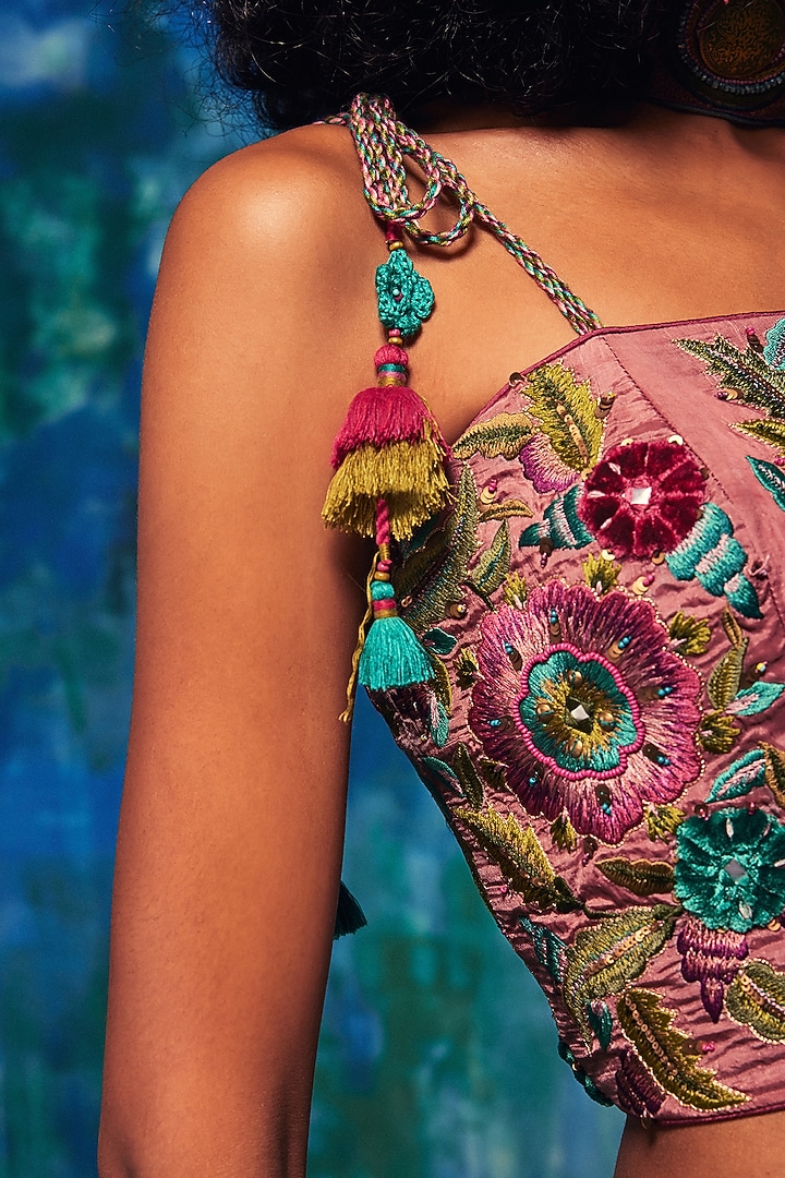Multi-Colored Silk Embroidered Blouse by Capisvirleo at Pernia's Pop Up Shop