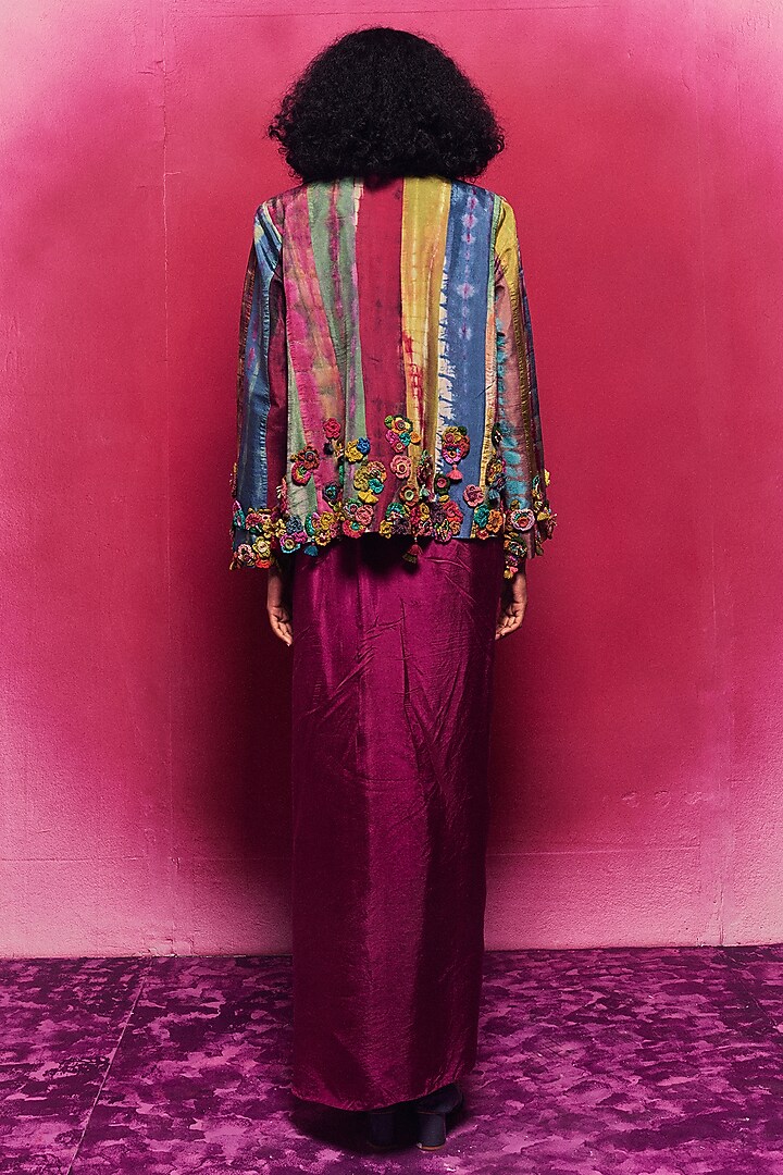 Multi-Colored Silk Draped Skirt Set by Capisvirleo at Pernia's Pop Up Shop