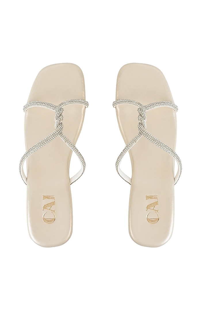 Silver Faux Leather Wedges by CAI at Pernia's Pop Up Shop