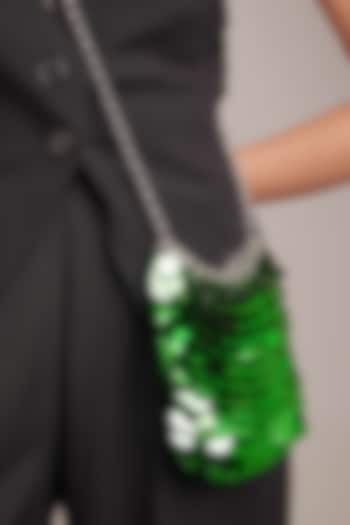 Green Plastic Sequins Bag by CAI