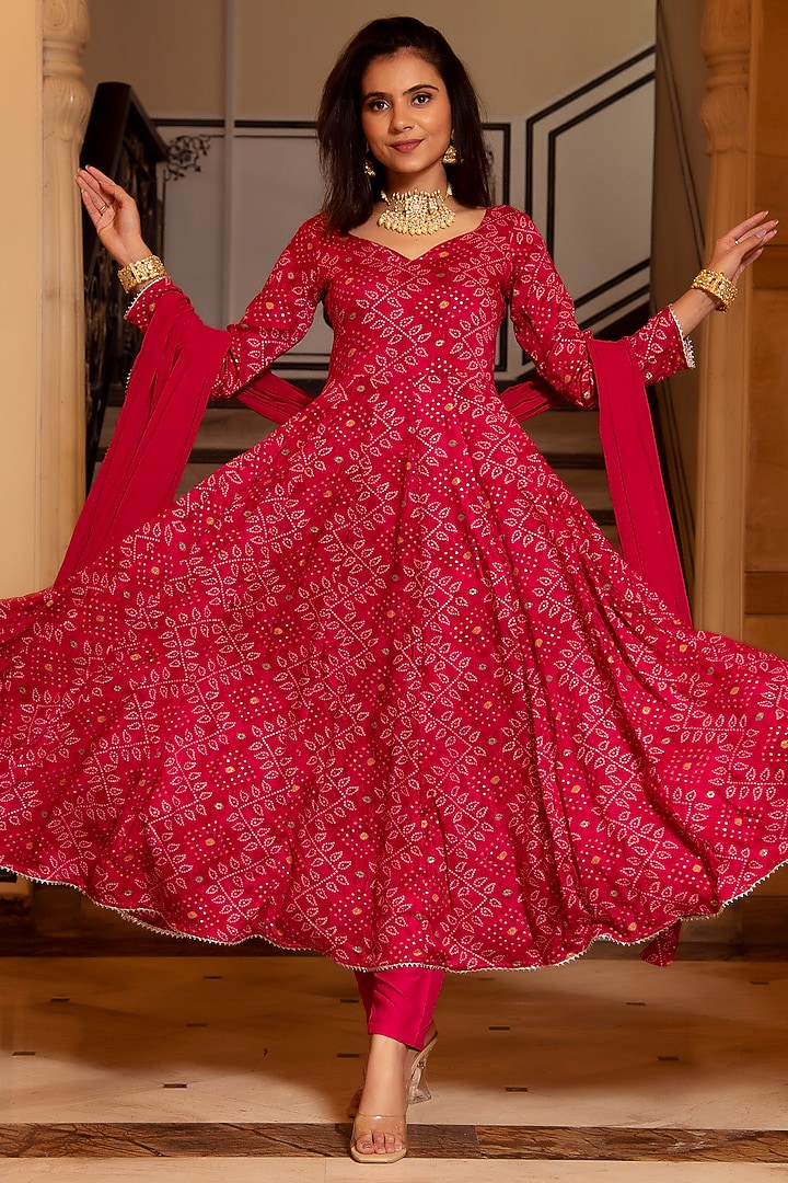 Imperial Rani Rayon Printed Anarkali Set by Calmna at Pernia's Pop Up Shop