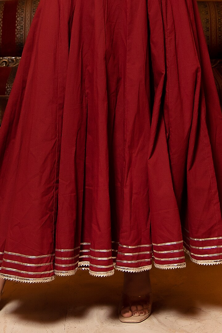 Brown Rayon Anarkali Set by Calmna at Pernia's Pop Up Shop